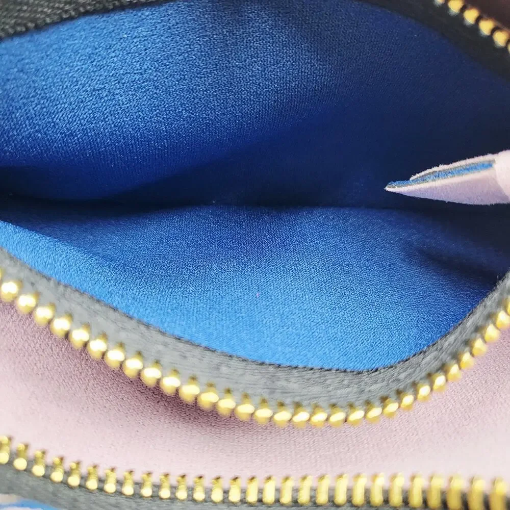 Leghila Blue Woven Neoprene Clutch Handbag Purse Multicompartment Made in Italy